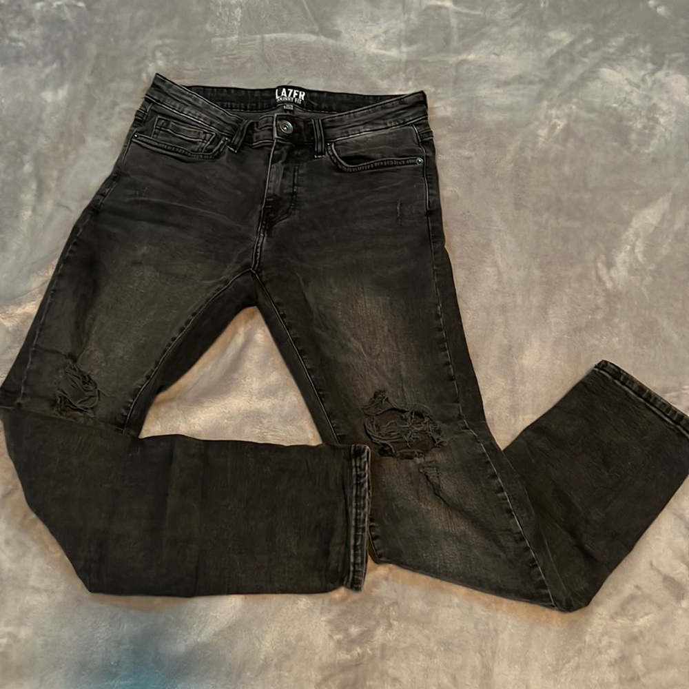Lazer Skinny Fit Ripped Jeans